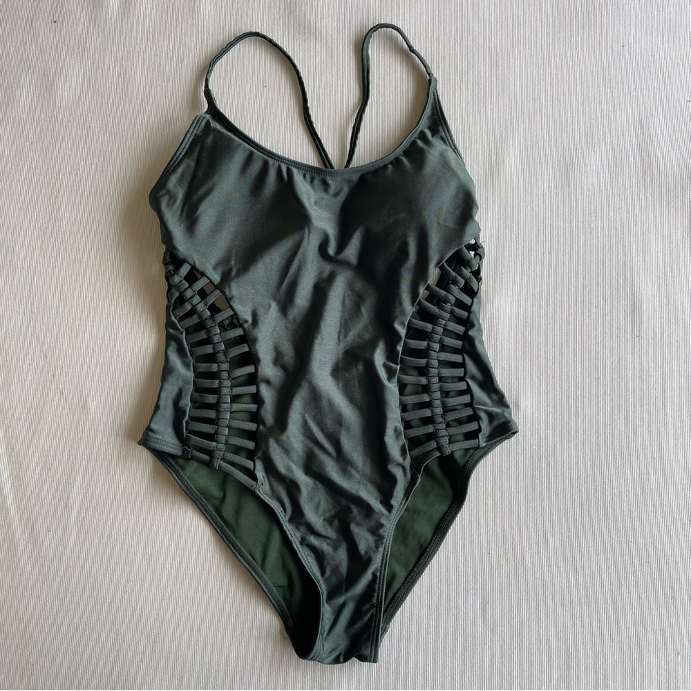 TiniBikini Dark Green One-Piece Swimsuit Sz XS